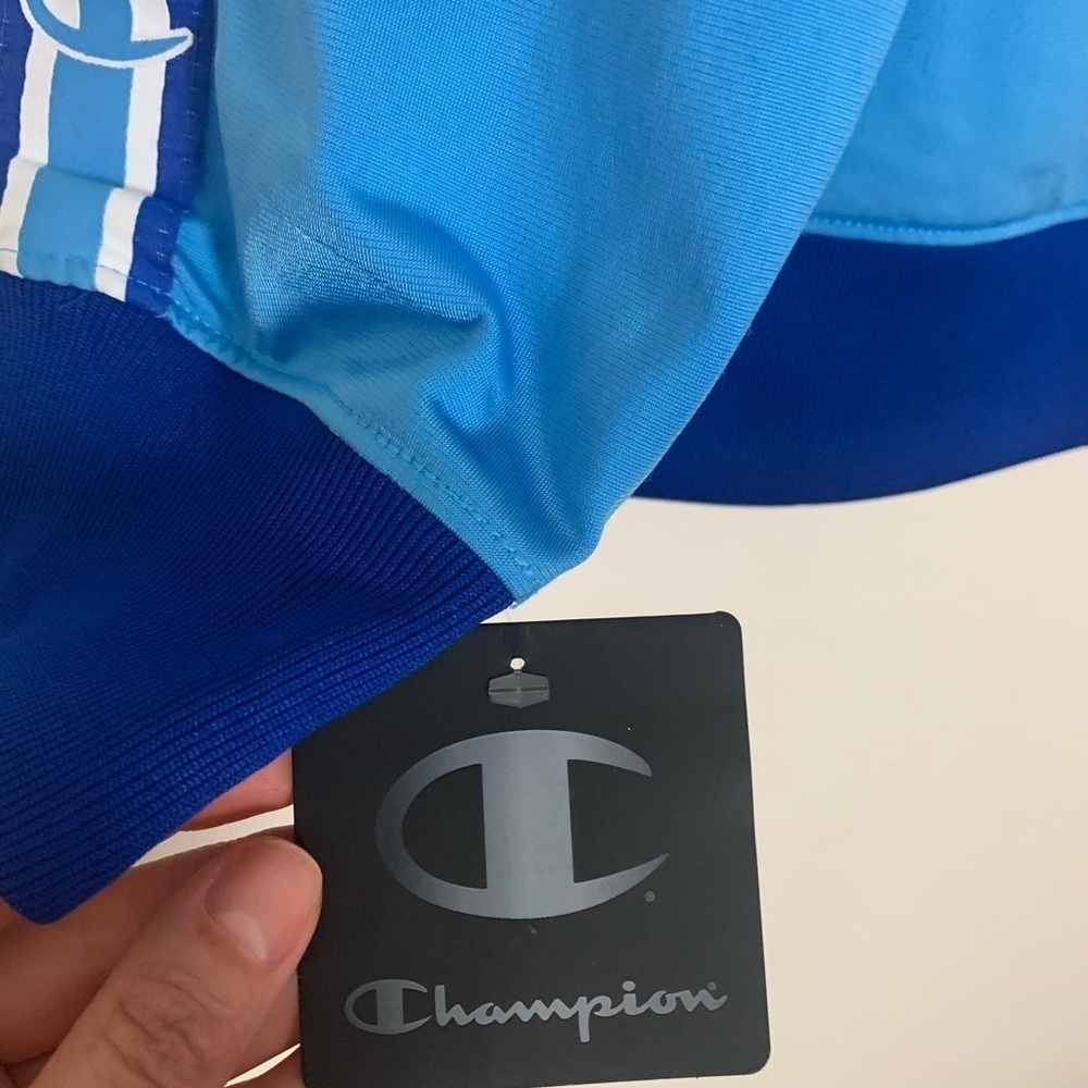 New Vintage Champion C Logo Track Jacket Athletic Performance Blue Large - Picture 12 of 16